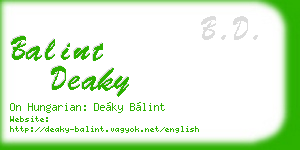 balint deaky business card